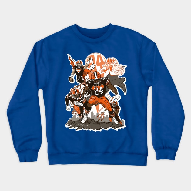 Nick Chubb Superhero Crewneck Sweatshirt by custommagenta